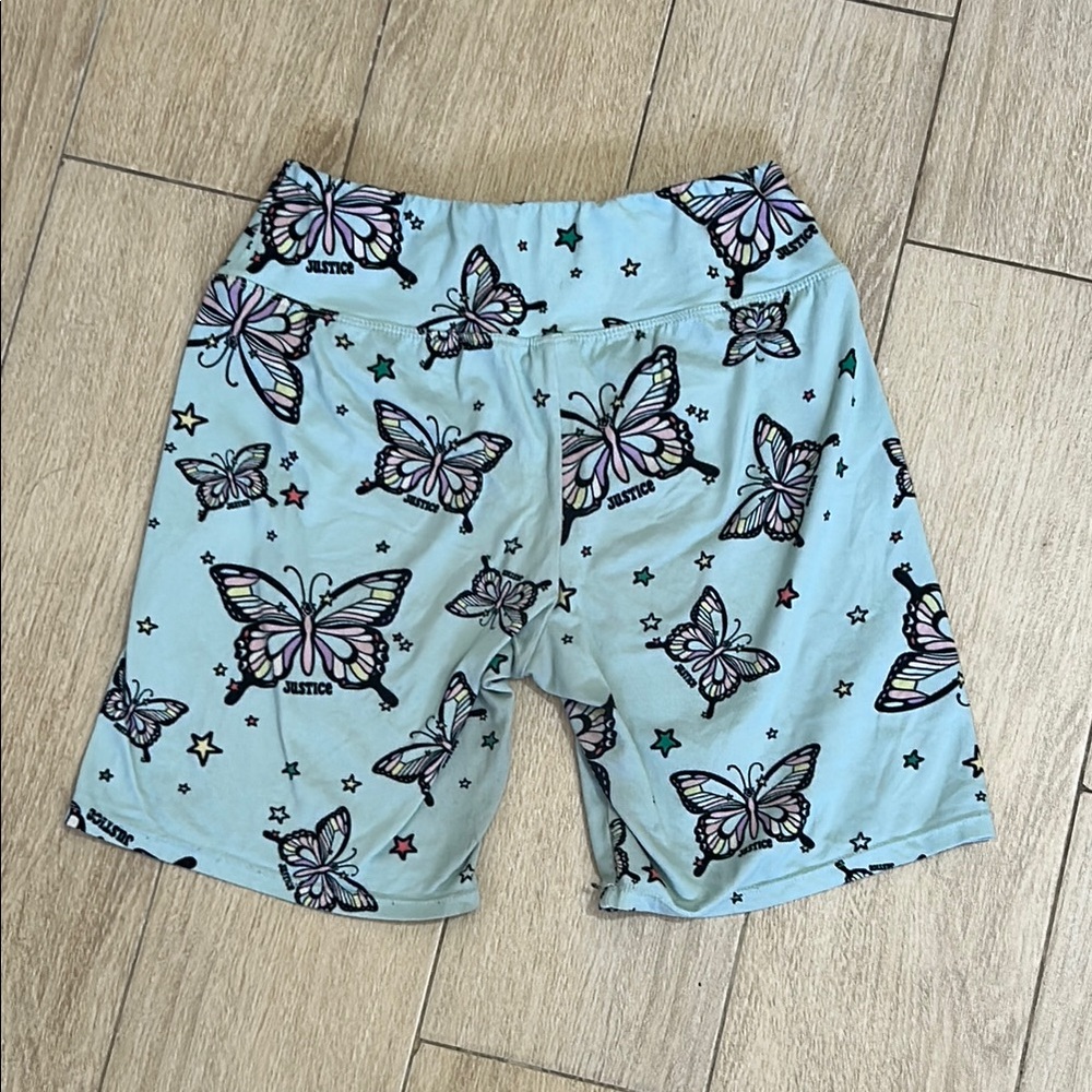 Justice Blue Butterfly Print Shorts